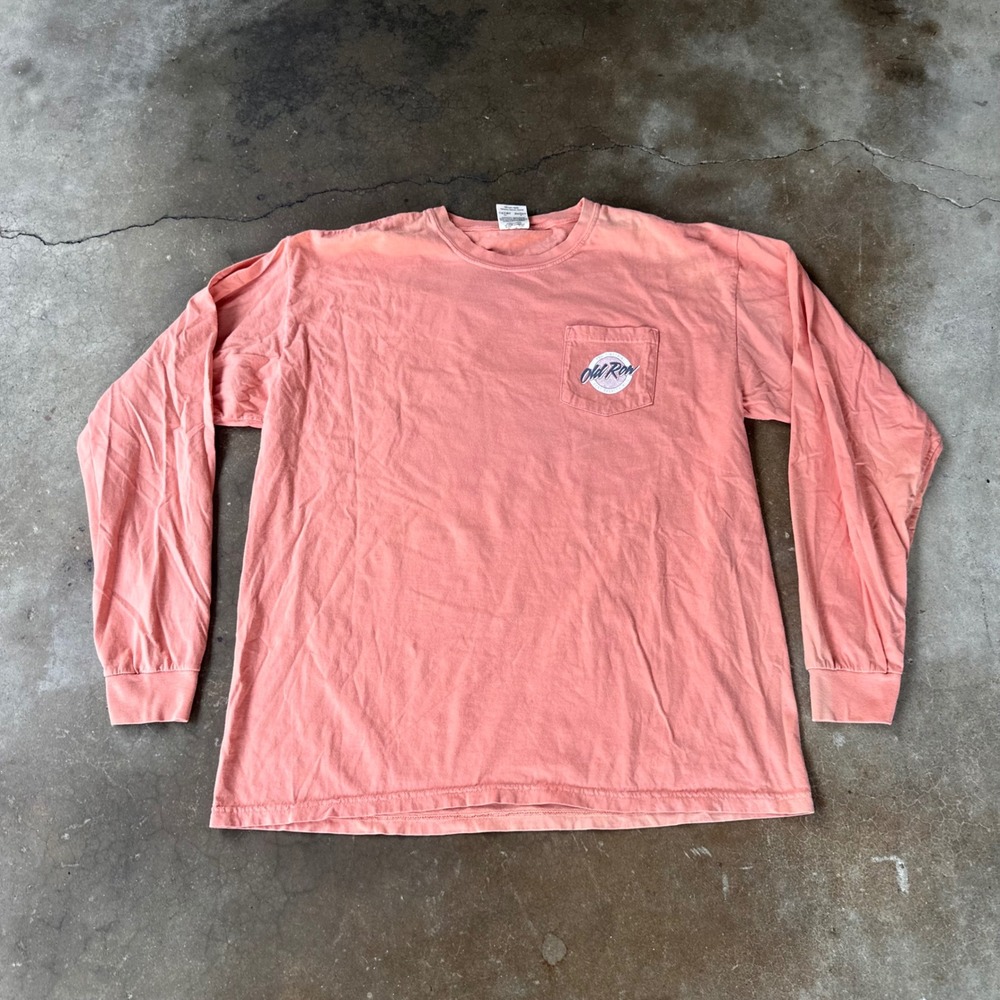 Old Row Pocket T-Shirt Mens XL Pink Excellent Last Man Standing Long Sleeve